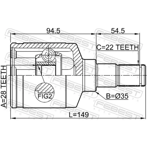 Sada kĺbov hnacieho hriadeľa 0711-RS413LH /FEBEST/ - obr. 1