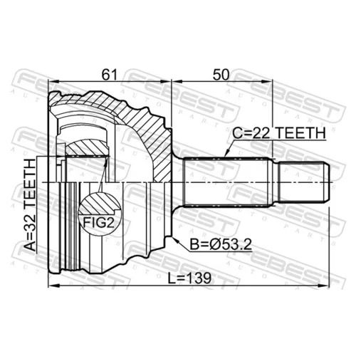 Sada kĺbov hnacieho hriadeľa 1510-005 /FEBEST/ - obr. 1