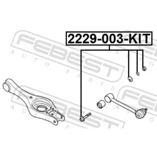 Skrutka pre nastavenie odklonu kolesa 2229-003-KIT /FEBEST/ - obr. 1