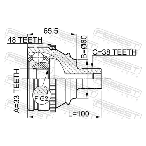 Sada kĺbov hnacieho hriadeľa 2310-018A48 /FEBEST/ - obr. 1