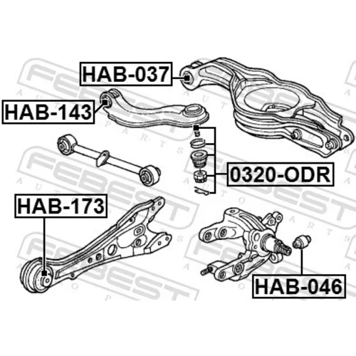 Uloženie riadenia HAB-173 /FEBEST/ - obr. 1