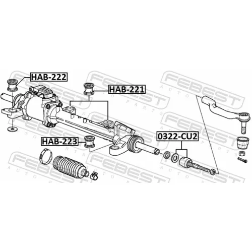 Uloženie prevodovky riadenia HAB-222 /FEBEST/ - obr. 1