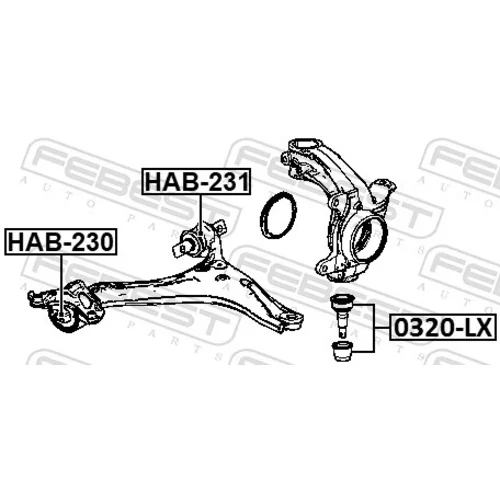 Uloženie riadenia HAB-231 /FEBEST/ - obr. 1