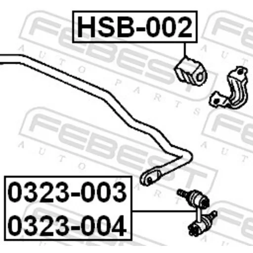 Uloženie priečneho stabilizátora HSB-002 /FEBEST/ - obr. 1