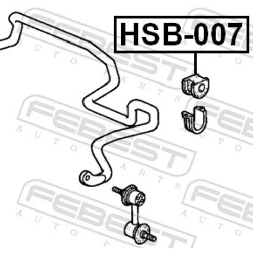 Uloženie priečneho stabilizátora HSB-007 /FEBEST/ - obr. 1