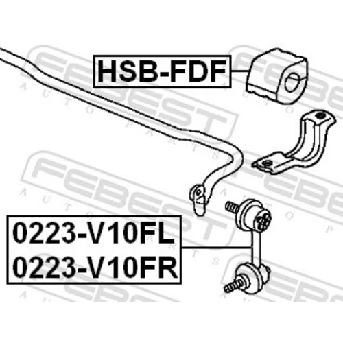 Uloženie priečneho stabilizátora HSB-FDF /FEBEST/ - obr. 1
