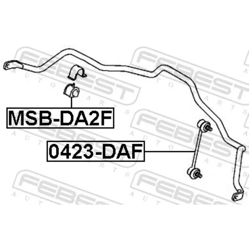 Uloženie priečneho stabilizátora MSB-DA2F /FEBEST/ - obr. 1