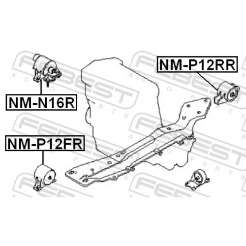 Uloženie motora NM-P12RR /FEBEST/ - obr. 1
