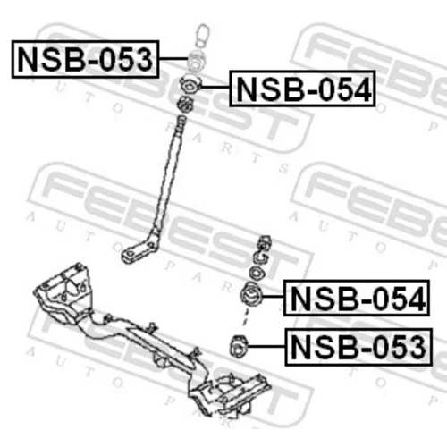 Objímka, páka riadenia NSB-053 /FEBEST/ - obr. 1
