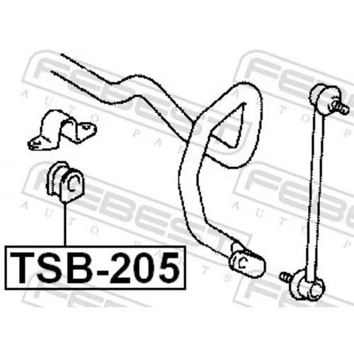 Uloženie priečneho stabilizátora TSB-205 /FEBEST/ - obr. 1