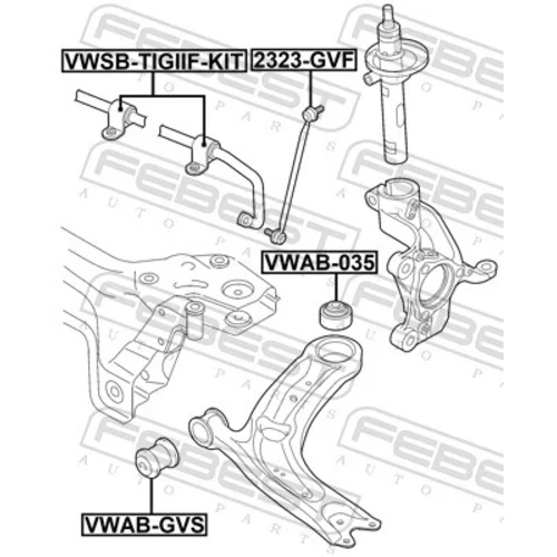 Uloženie priečneho stabilizátora VWSB-TIGIIF-KIT /FEBEST/ - obr. 1