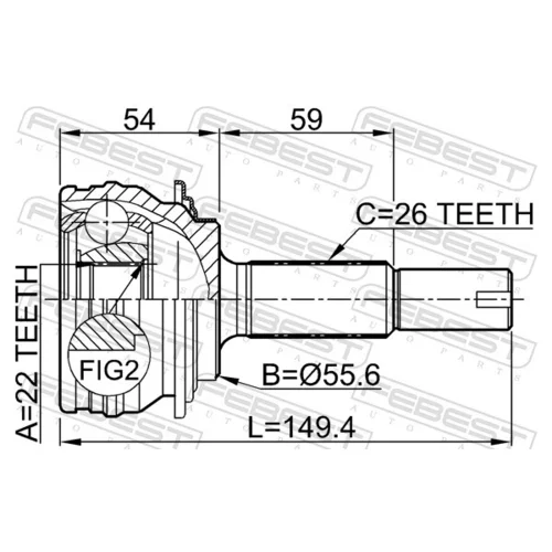 Sada kĺbov hnacieho hriadeľa 0110-SCP90 /FEBEST/ - obr. 1