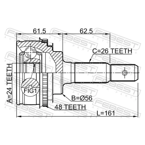 Sada kĺbov hnacieho hriadeľa 0110-SXV20A48 /FEBEST/ - obr. 1