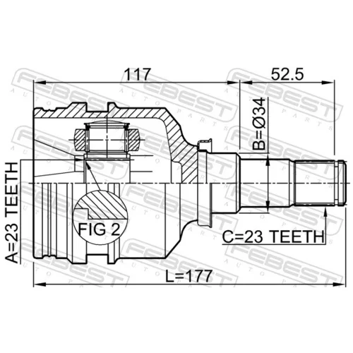 Sada kĺbov hnacieho hriadeľa 0111-001 /FEBEST/ - obr. 1