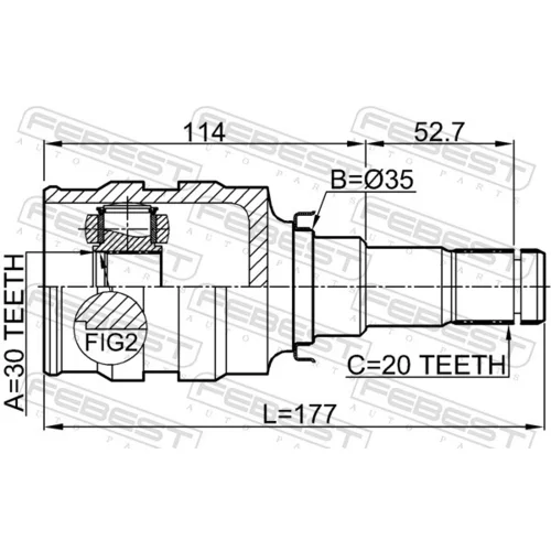 Sada kĺbov hnacieho hriadeľa 0111-ZRE142 /FEBEST/ - obr. 1