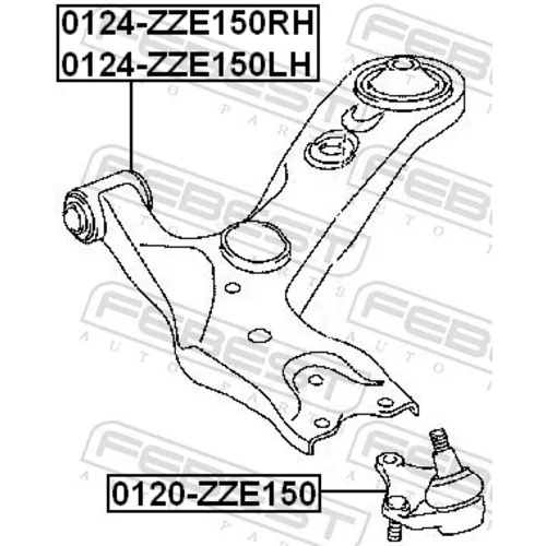Rameno zavesenia kolies 0124-ZZE150LH /FEBEST/ - obr. 1