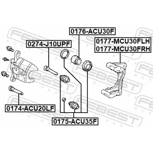 Brzdový strmeň 0177-MCU30FRH /FEBEST/ - obr. 1