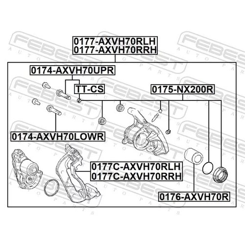 Sada držiakov brzd. strmeňov 0177C-AXVH70RRH /FEBEST/ - obr. 1