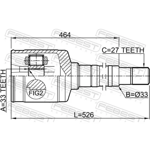 Sada kĺbov hnacieho hriadeľa 0211-T31RH /FEBEST/ - obr. 1