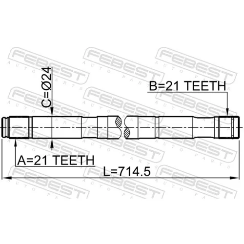 Hnací hriadeľ 0212-QG15RH /FEBEST/ - obr. 1