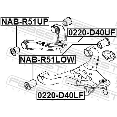Zvislý/nosný čap 0220-D40LF /FEBEST/ - obr. 1