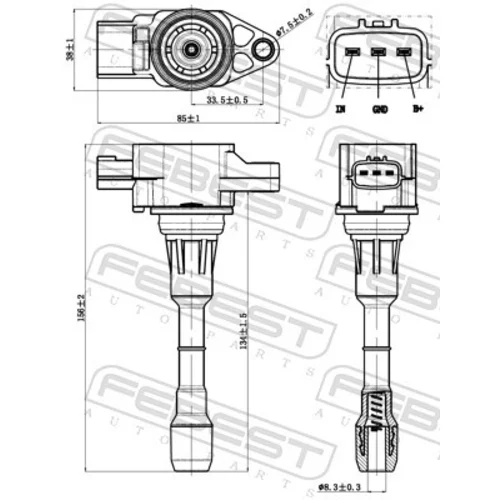 Zapaľovacia cievka 02640-008 /FEBEST/ - obr. 1