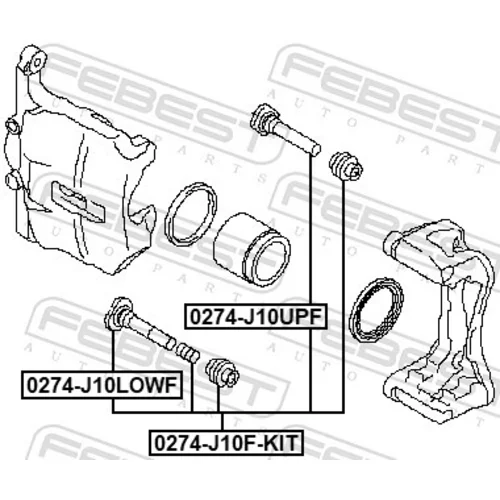 Vodiaci čap brzdového strmeňa 0274-J10F-KIT /FEBEST/ - obr. 1