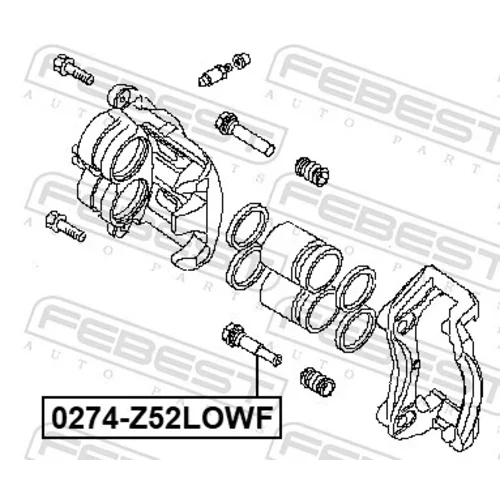 Vodiaci čap brzdového strmeňa 0274-Z52LOWF /FEBEST/ - obr. 1