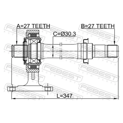 Hnací hriadeľ 0312-LX15RH /FEBEST/ - obr. 1
