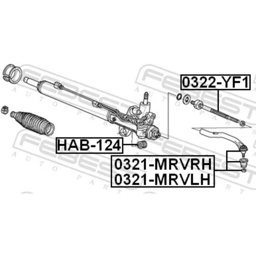 Axiálny čap tiahla riadenia 0322-YF1 /FEBEST/ - obr. 1