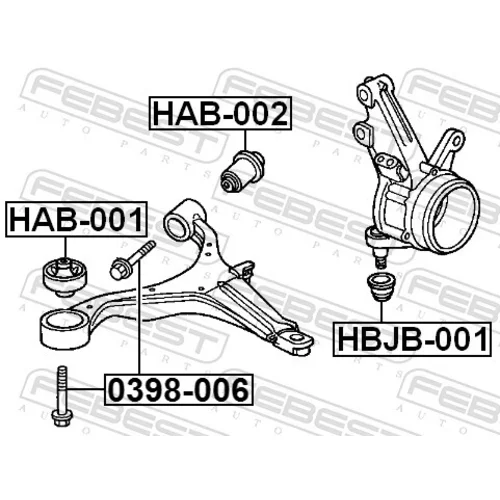 Upevňovacie čapy prieč. ramena 0398-006 /FEBEST/ - obr. 1