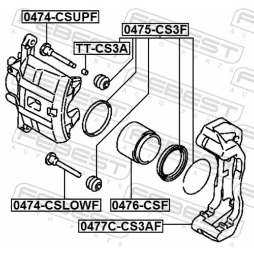 Sada držiakov brzd. strmeňov 0477C-CS3AF /FEBEST/ - obr. 1
