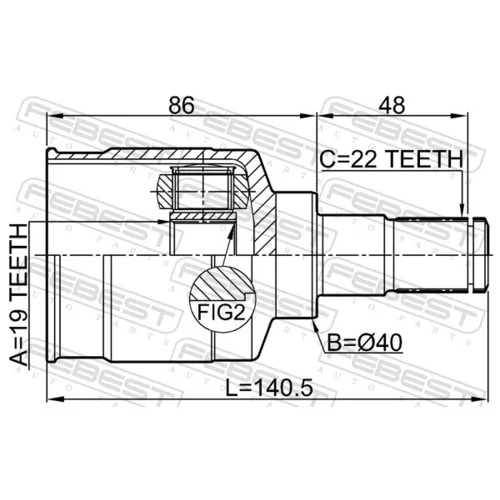 Sada kĺbov hnacieho hriadeľa 0711-RG413RH /FEBEST/ - obr. 1