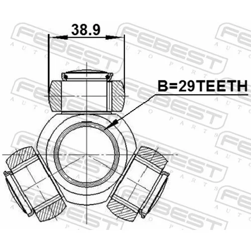 Trojkríž hnacieho hriadeľa 0816-B9 /FEBEST/ - obr. 1