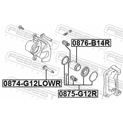 Piest brzdového strmeňa 0876-B14R /FEBEST/ - obr. 1