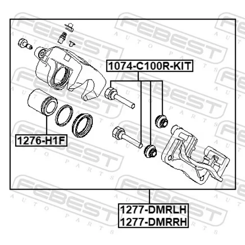 Brzdový strmeň 1277-DMRLH /FEBEST/ - obr. 1