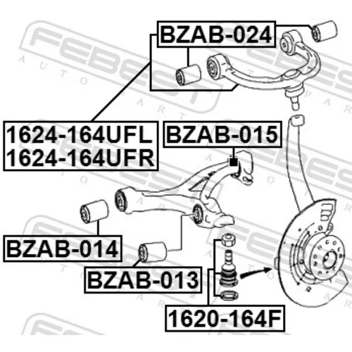 Rameno zavesenia kolies 1624-164UFL /FEBEST/ - obr. 1