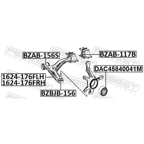 Rameno zavesenia kolies 1624-176FRH /FEBEST/ - obr. 1