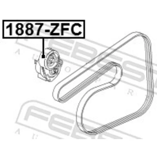 Napínacia kladka rebrovaného klinového remeňa 1887-ZFC /FEBEST/ - obr. 1