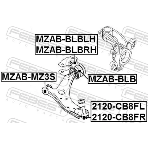 Zvislý/nosný čap 2120-CB8FR /FEBEST/ - obr. 1
