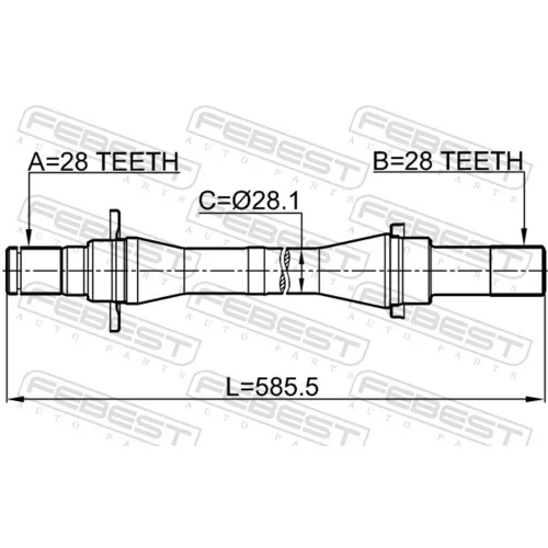 Hnací hriadeľ 2212-CARFMCRH /FEBEST/ - obr. 1
