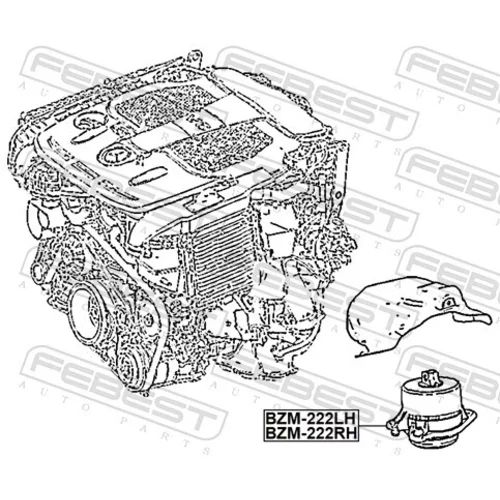 Uloženie motora BZM-222RH /FEBEST/ - obr. 1