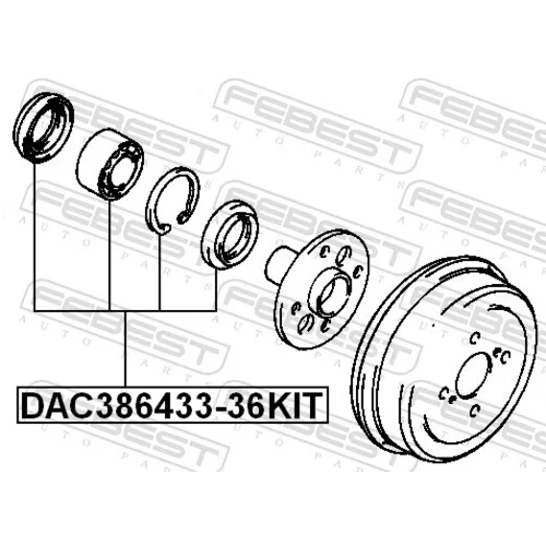 Ložisko kolesa - opravná sada DAC386433-36KIT /FEBEST/ - obr. 1