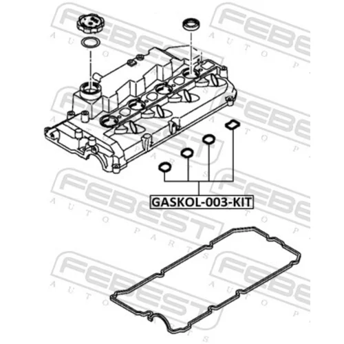 Tesnenie veka hlavy valcov GASKOL-003-KIT /FEBEST/ - obr. 1