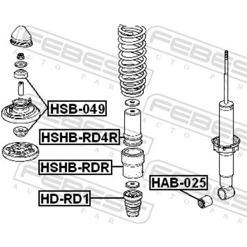 Puzdro, tlmič HAB-025 /FEBEST/ - obr. 1