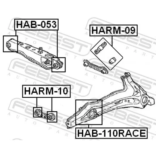 Uloženie riadenia HAB-110RACE /FEBEST/ - obr. 1