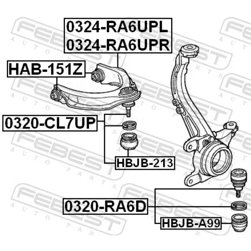 Uloženie riadenia HAB-151Z /FEBEST/ - obr. 1