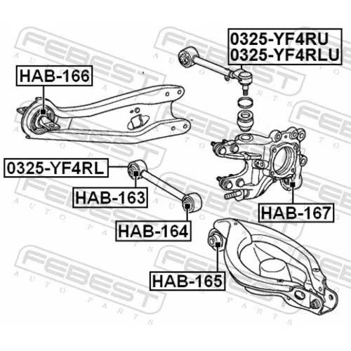 Uloženie riadenia HAB-165 /FEBEST/ - obr. 1