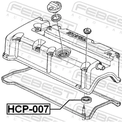 Tesniaci krúžok otvoru pre zap.sviečku HCP-007 /FEBEST/ - obr. 1