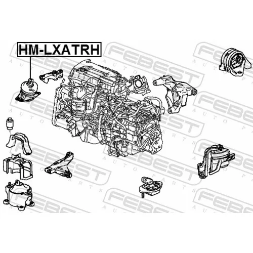Uloženie motora HM-LXATRH /FEBEST/ - obr. 1